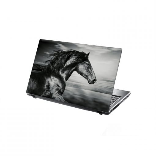 laptop skin black running horse